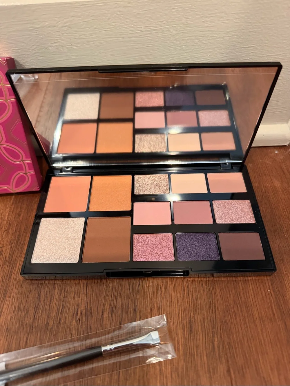 Laura Geller Palette, Pat McGrath lipstick, tir tir lip, eye brush